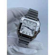 (준비완료/특급배송)NO.2644/BV공장 까르띠에 산토스 2018 미디움 스틸 화이트다이얼 스마트링크 브슬 35MM